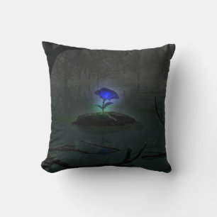 Blauw Roos Pillow Kussen