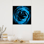 Blauw Roos Poster (Keuken)