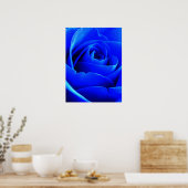 Blauw Roos Poster (Keuken)