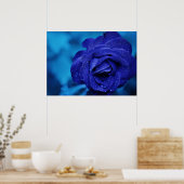 Blauw Roos Poster (Keuken)