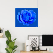 Blauw Roos Poster Afdrukken Schitterende flatafdru (Thuiskantoor)