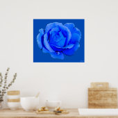 Blauw Roos Poster Afdrukken Schitterende flatafdru (Keuken)