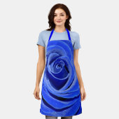 Blauw Roos Schort (Gedragen)