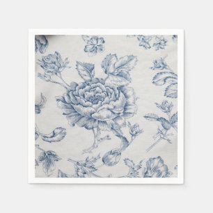 blauw roos servet
