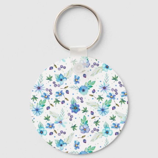 Blauw roos sleutelhanger (Voorkant)