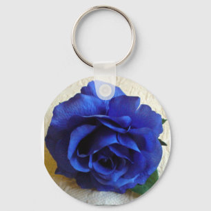 Blauw Roos Sleutelhanger