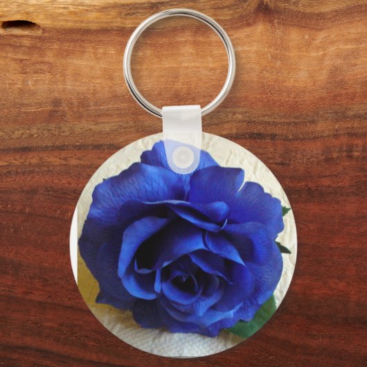 Blauw Roos Sleutelhanger (Voorkant)