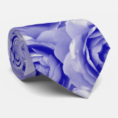 Blauw roos stropdas (Opgerold)