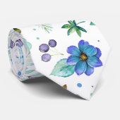 Blauw roos stropdas (Opgerold)