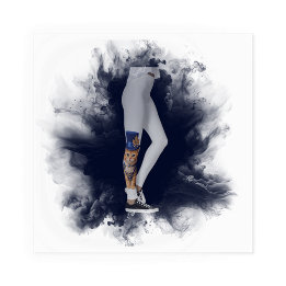Blauw Roos Top‑Hat Kat leggings