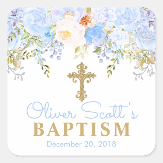 Blauw Roos Tuinbots Stickers (Voorkant)