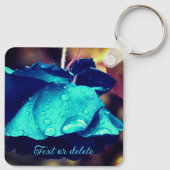 Blauw Roos ventilator Abstract aangepast Sleutelhanger (Achterkant)