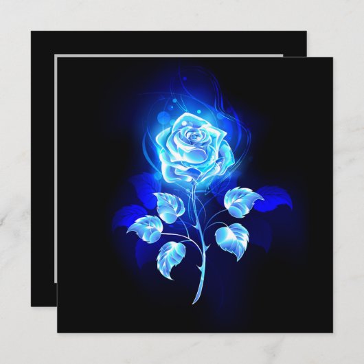 Blauw Roos verbranden Aankondiging (Voorkant / Achterkant)