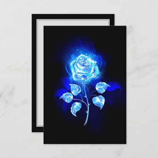 Blauw Roos verbranden Bedankkaart (Voorkant / Achterkant)