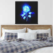 Blauw Roos verbranden Canvas Afdruk (Insitu (Slaapkamer))