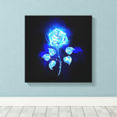 Blauw Roos verbranden Canvas Afdruk (Insitu (Houten vloer))