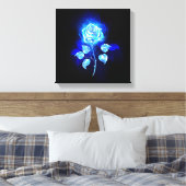 Blauw Roos verbranden Canvas Afdruk (Insitu (Slaapkamer))