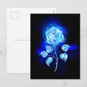 Blauw Roos verbranden Feestdagenkaart (Voorkant / Achterkant)