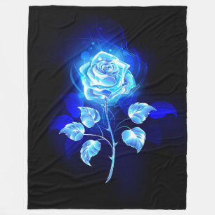 Blauw Roos verbranden Fleece Deken