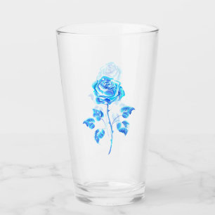Blauw Roos verbranden Glas