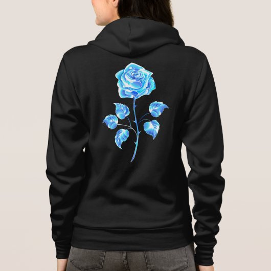 Blauw Roos verbranden Hoodie (Achterkant)