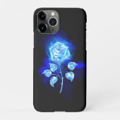 Blauw Roos verbranden iPhone Hoesje (Achterkant)