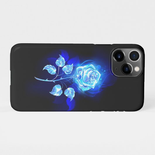 Blauw Roos verbranden iPhone Hoesje (Achterkant horizontaal)