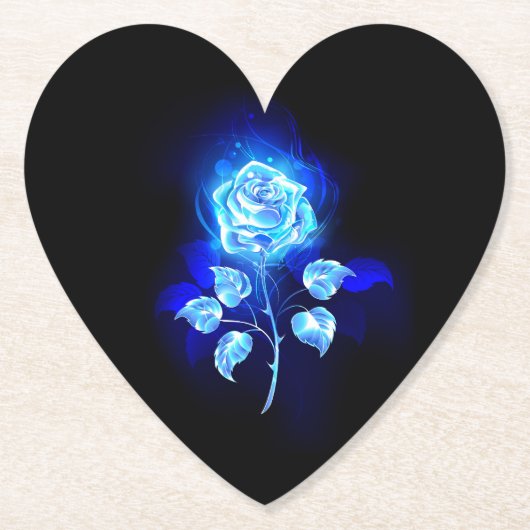 Blauw Roos verbranden Kartonnen Onderzetters (Voorkant)