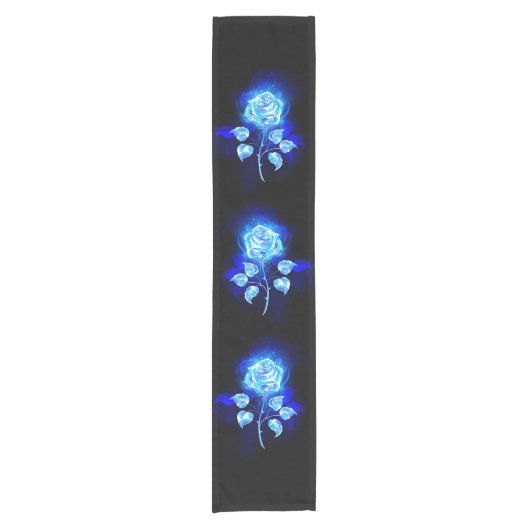 Blauw Roos verbranden Korte Tafelloper (Voorkant)