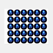 Blauw Roos verbranden Labels (Vel)