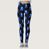 Blauw Roos verbranden Leggings (Voorkant)