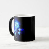 Blauw Roos verbranden Magische Mok (Voorkant links)