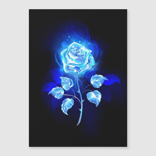 Blauw Roos verbranden Magnetische Uitnodiging (Voorkant)