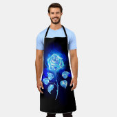 Blauw Roos verbranden Schort (Gedragen)