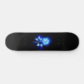 Blauw Roos verbranden Skateboard (Horizontaal)