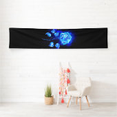 Blauw Roos verbranden Spandoek (Insitu)