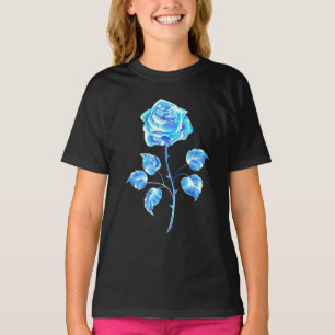 Blauw Roos verbranden T-shirt