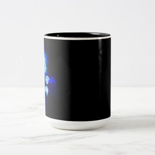 Blauw Roos verbranden Tweekleurige Koffiemok (Center)