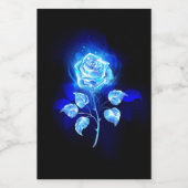 Blauw Roos verbranden Wijn Etiket (Enkel label)