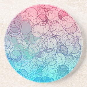 Blauw roze  Abstract geometrisch patroon Zandsteen Onderzetter