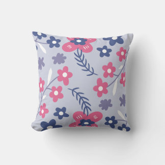 Blauw roze abstract Sierkussen