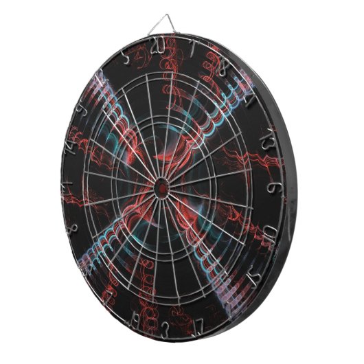 Blauw roze Abstract Spiral Fractal Dart Board Dartbord (Voorkant Rechts)