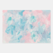 Blauw roze abstracte penseelkunst. Moderne, zachte Inpakpapier Vel (Voorkant 2)