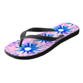 blauw roze blad teenslippers (Schuin)