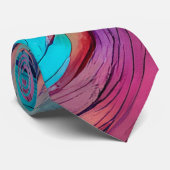 Blauw roze Blauwgroen Lila Waterverf Inkt Abstract Stropdas (Opgerold)