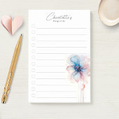 Blauw roze bloem gepersonaliseerde to-do lijst post-it® notes