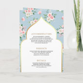 Blauw Roze Bloemen All in One Anand Karaj Bruiloft (Achterkant)