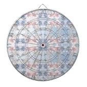 Blauw Roze Bloemen Dartboard Dartbord (Voorkant)