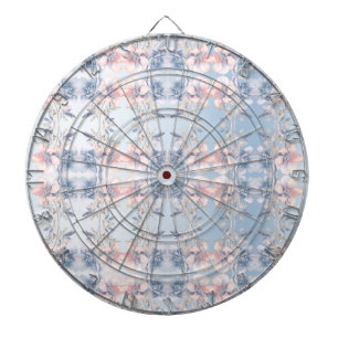Blauw Roze Bloemen Dartboard Dartbord
