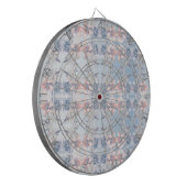 Blauw Roze Bloemen Dartboard Dartbord (Voorkant Links)